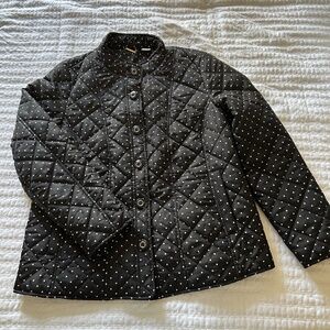Chicos Polka Dot Quilted Insulated Jacket M (Chicos Size 1 approx 8-10)